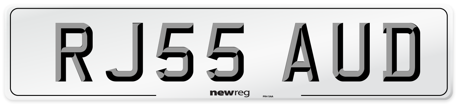 RJ55 AUD Number Plate from New Reg